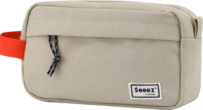 Sooez Original High Capacity Pencil Case, Big Pencil Bag Pouch Box Organizer Pen Case, Aesthetic Supply for Girls Adults, Portable Journaling Supplies with Easy Grip Handle & Loop, Mint Green