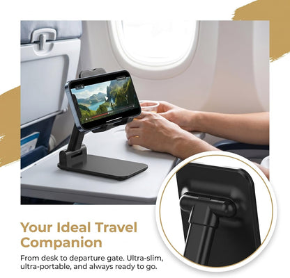 Phone Stand, PhoneHolder for Desk Anti-Slip Cute OfficeAccessories Forldable Cell PhoneHolder Compatible with iPhones, AllMobile Phones, White-Silver, Pro
