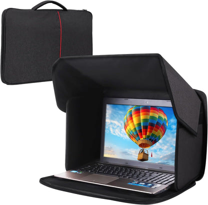Laptop Sun Shade,Laptop Sun Shade for Working Outside,Foldable and Portable Screen Sun Glare Shield Sleeve,Outdoor Computer Cover,Privacy Protective Hood Sunshade Bag 12-14inch (Patent Pending)