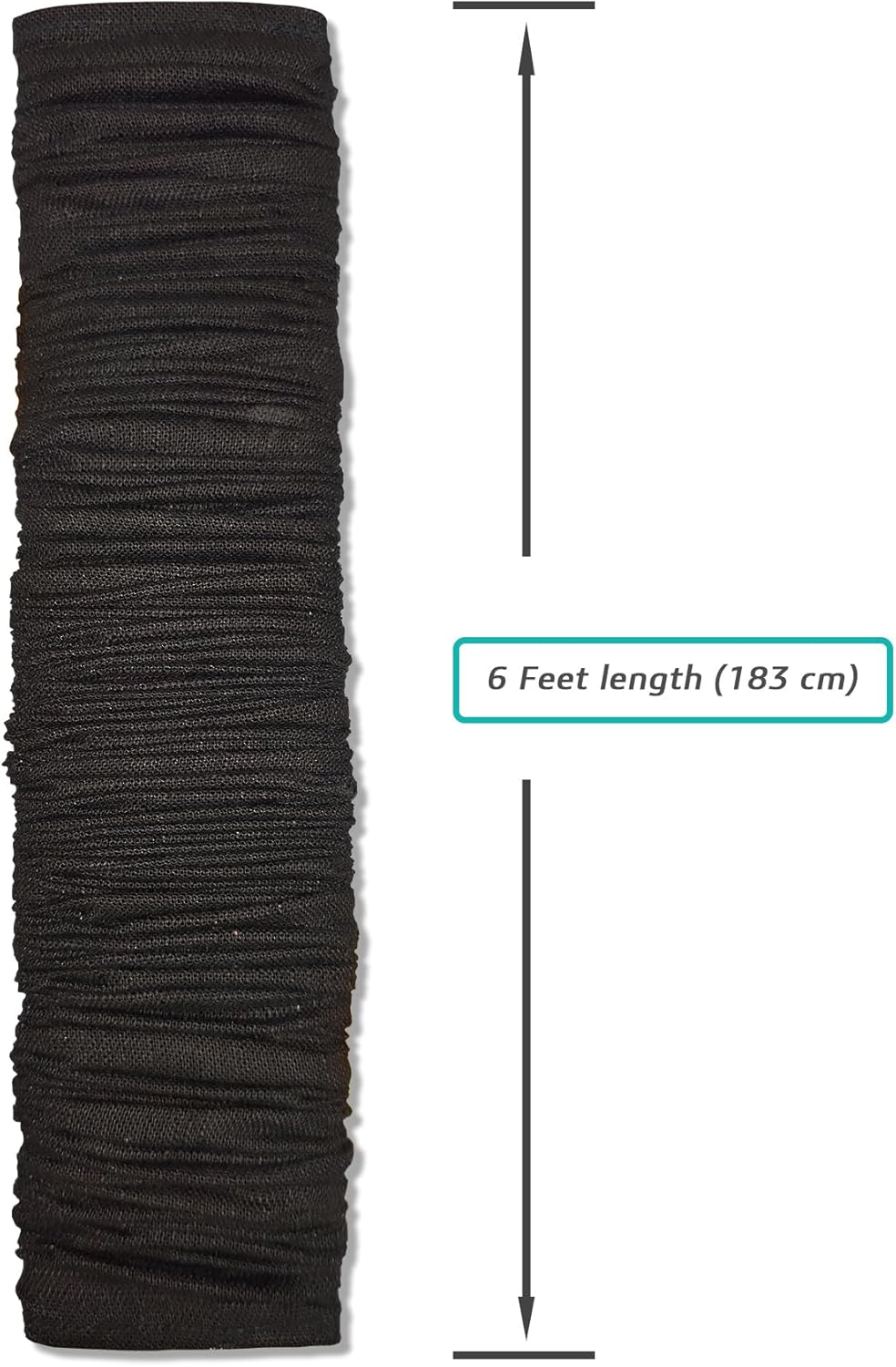 2 Pcs Fabric Cord Cover & Chandelier Chain Cover Each 6 Feet Long, Easy to Install, Ideal for Chandeliers, Lighting, Wire, Cable Management and Hiding (Black)
