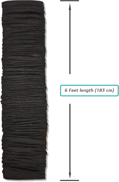 2 Pcs Fabric Cord Cover & Chandelier Chain Cover Each 6 Feet Long, Easy to Install, Ideal for Chandeliers, Lighting, Wire, Cable Management and Hiding (Black)
