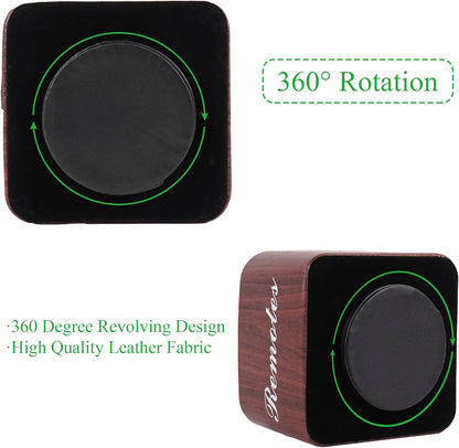 Round Leather Art Supply Organizer,Remote Control Holder,360 Degree Rotating,Multi-Functional Pencil Holder,4 Compartments Desktop Stationary Organizer(1-Fractal Flower) | Round - Colors B
