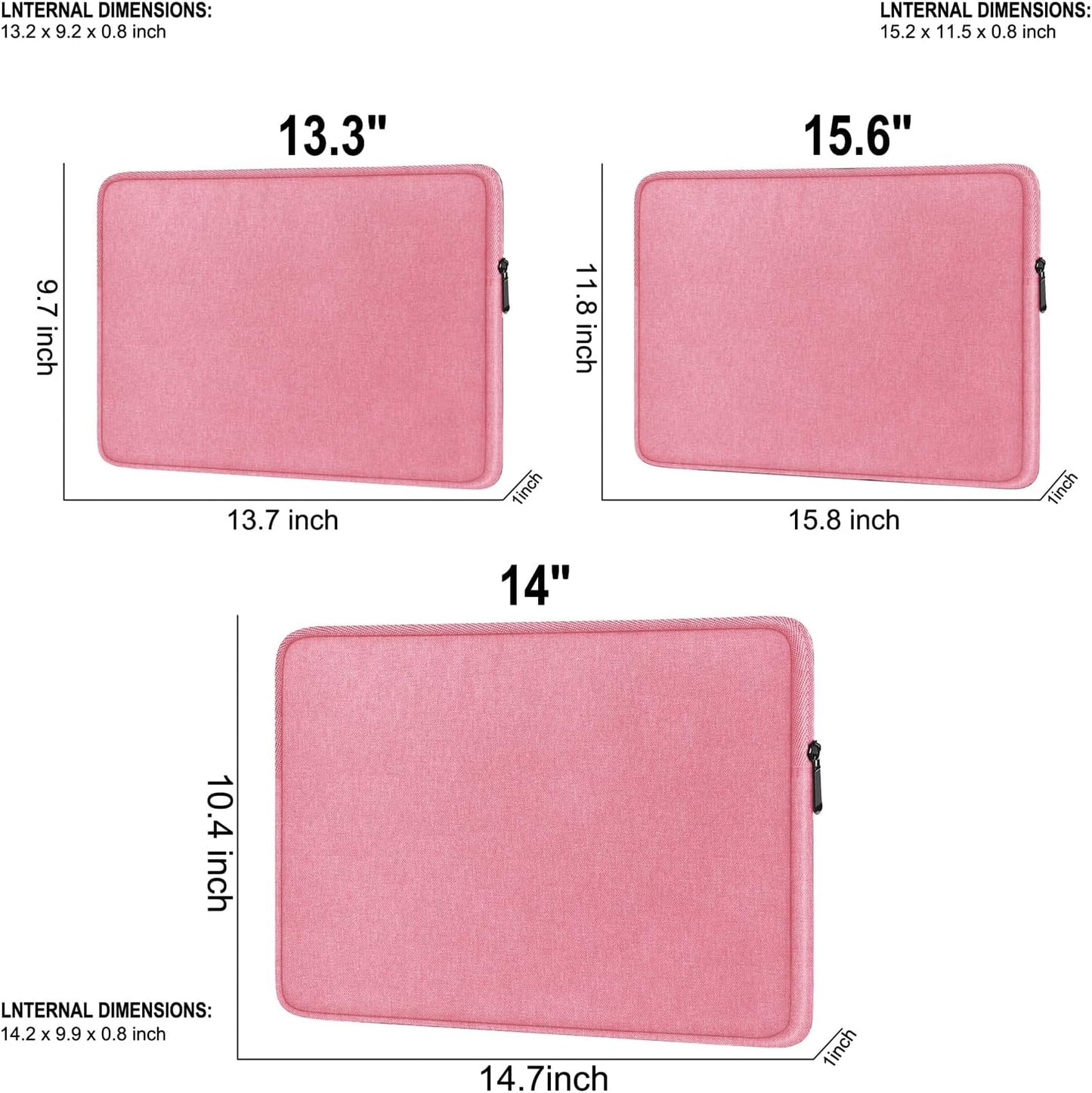Laptop Sleeve 15.6 Inch, Shockproof Protective Traveling Computer Case, Water Resistant Portable Laptop Carrying Bag Compatible for Lenovo, HP, Dell, Asus,MacBook, Notebook, Black