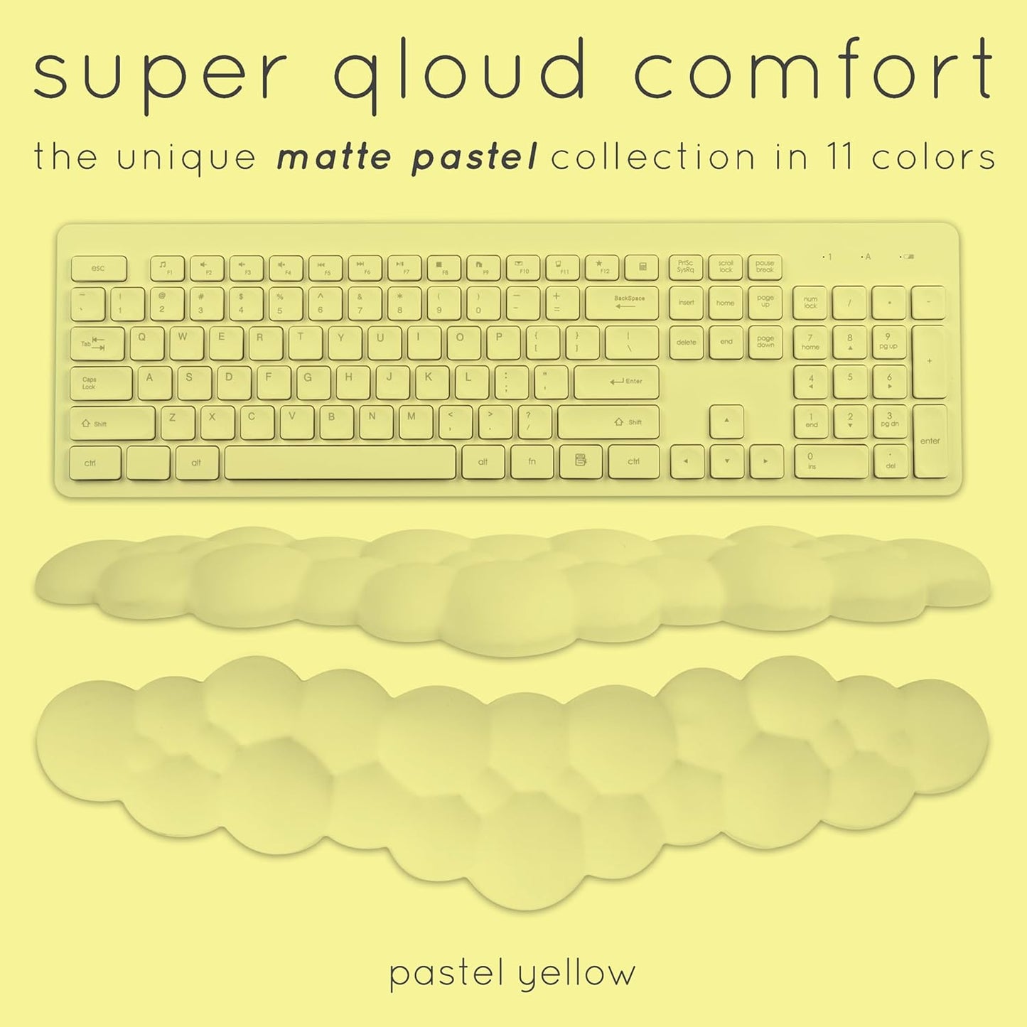 Purple Cloud Keyboard Wrist Rest – Create-ables Qloud Purple Wrist Rest for Computer Keyboard and Mouse, Ergonomic Memory Foam Wrist Pad with Non-Slip Base, Includes Cloud Mouse Pad