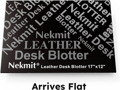 Nekmit Leather Desk Blotter Pad 17 x 12 Inches, Flat, Non-Slip, Waterproof, Black