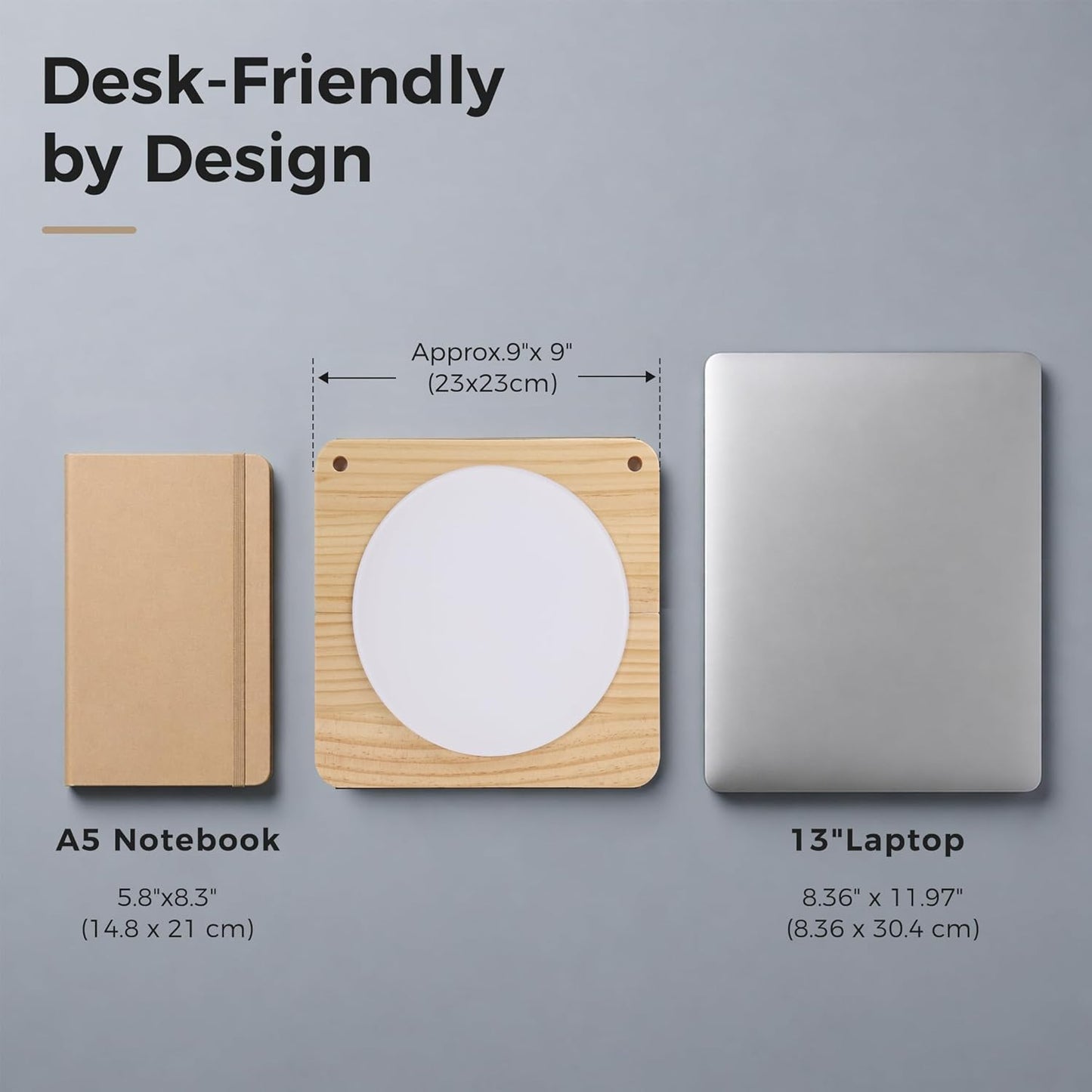 Magnetic Glass Desktop Whiteboard with Solid Wood Stand, Adjustable Foldable Mini Dry Erase Board, 2-in-1 Tabletop & Hanging Glassboard with Rustic Rope, Reusable Home Office School, Black and Square