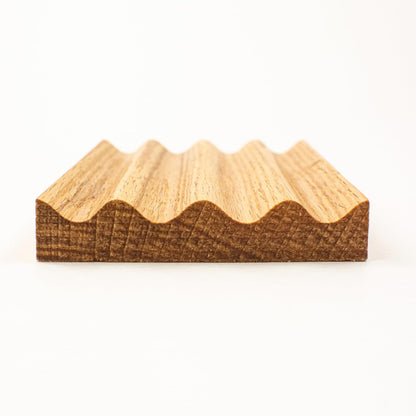 Solid Oak Pen Tray, Minimalist Desk Organizer, Natural Wood Pen Holder with Rounded Wavy Channel, Handcrafted Office Accessory