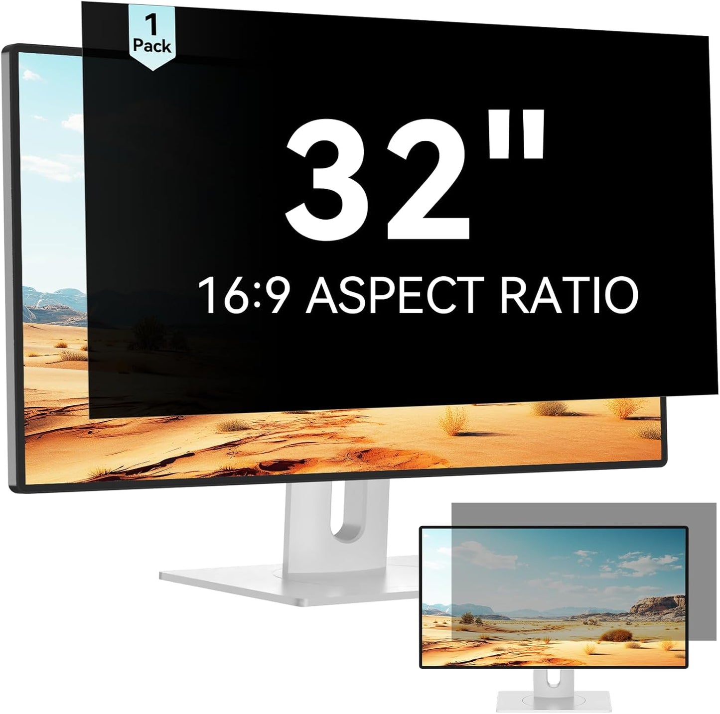 Mamol 34 Inch Curved Computer Privacy Screen Filter for 21:9 Aspect Ratio Widescreen Monitor - Anti Glare Blue Light Filter, Removable Computer Monitor Privacy Shield, Anti-Scratch Screen Protector