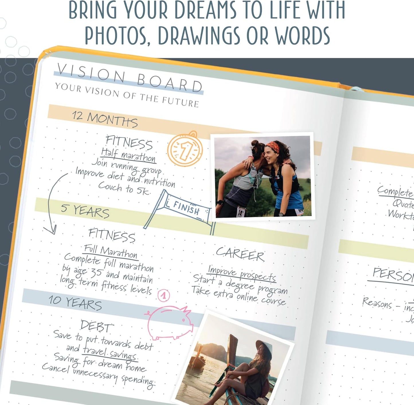 Boxclever Press Goal Planner – Luxury Undated Weekly Planner to Increase Productivity & Achieve your Goals. Weekly, Monthly, Quarterly Undated Planner with Vision Boards & Habit Trackers. 8.5 x 5.5ins
