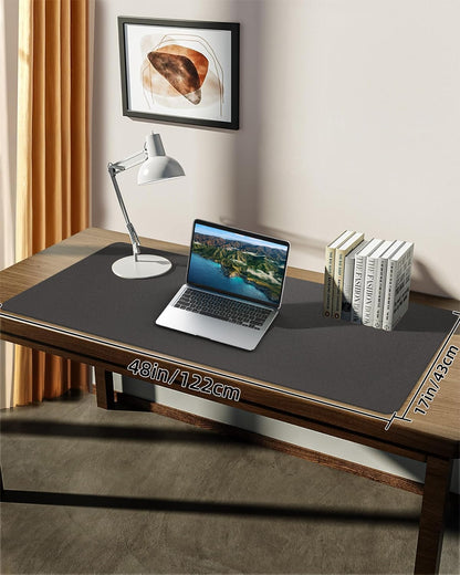 Leather Desk Pad Protector, Office Desk Mat, Large Mouse Pad, Non-Slip PU Leather Desk Blotter, Laptop Desk Pad Desk Accessories for Office and Home (Black, 40" x 17")