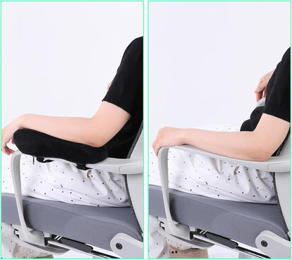 2 pcs Ergonomic Office Chair Arm Pads, Memory Foam Armrest Pads for Office Chair Gaming Chair Arm Rest Covers for Desk Chair, Armrest Cushions for Elbow Pressure Relief