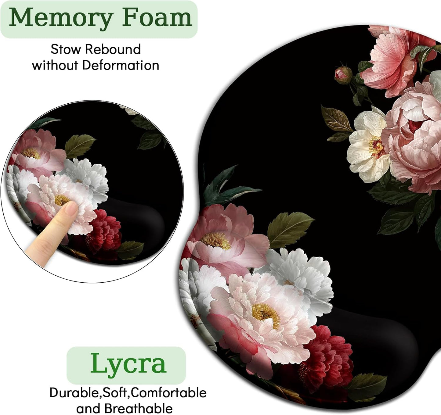 LIMKRIAN Cat Ergonomic Mouse Pad with Wrist Rest, Gaming Mouse Pad with Wrist Support, Funny Mouse Pads for Desk, Computer Mousepad with Non-Slip Pain Relief PU Base, Cute Office Desk Accessories