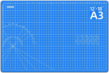 DIYSELF Cutting Mat 12in×18in, Cutting Mats for Crafts, Self Healing Cutting Mat A3, Fabric Cutting Mats Double Side for Sewing, Quilting, Craft Mat for Desktop, Matting & Mounting Materials