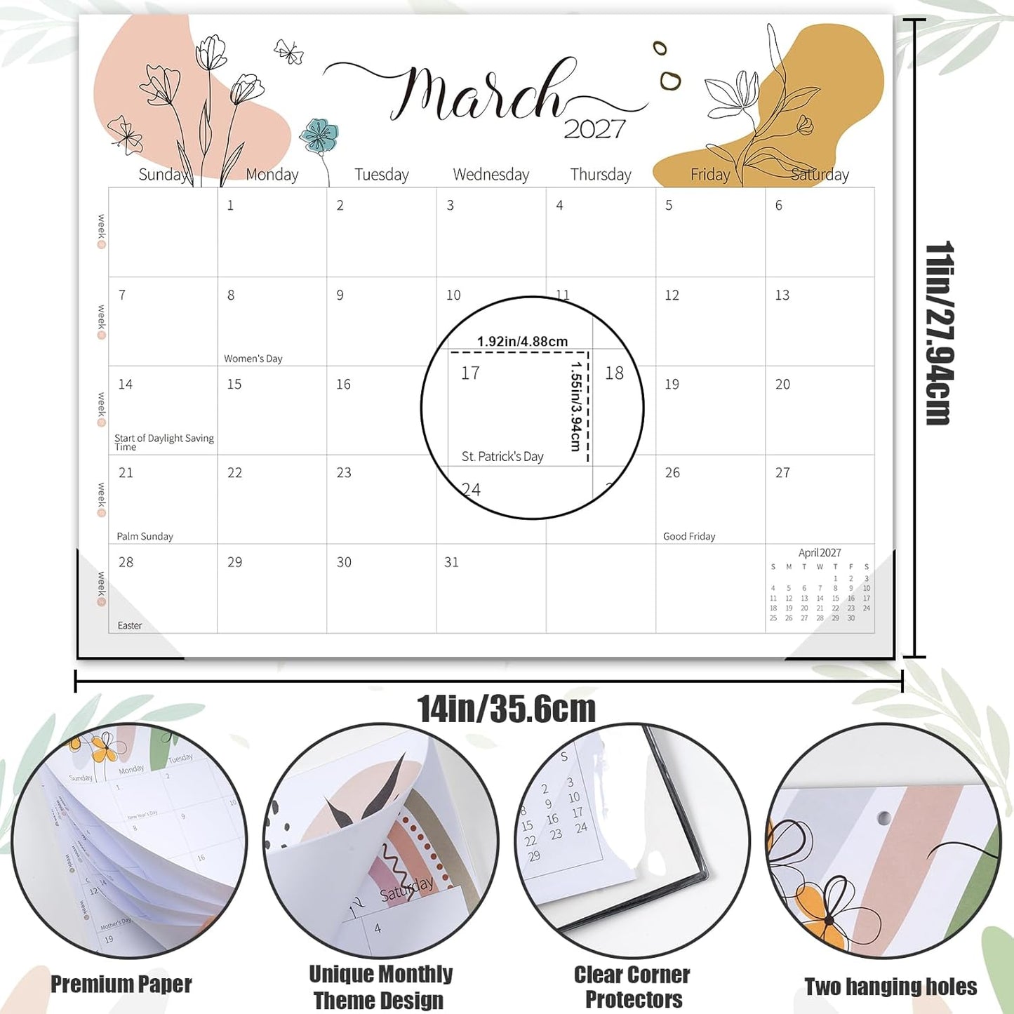 Guasslee Desk Calendar 2026-2027(Jun. 2026 - Dec. 2027), 19-Month School Year Compact Desktop & Wall Calendar, 14" x 11" Thick Paper Monthly Planner for Small Space, Home Office, Dorm & School