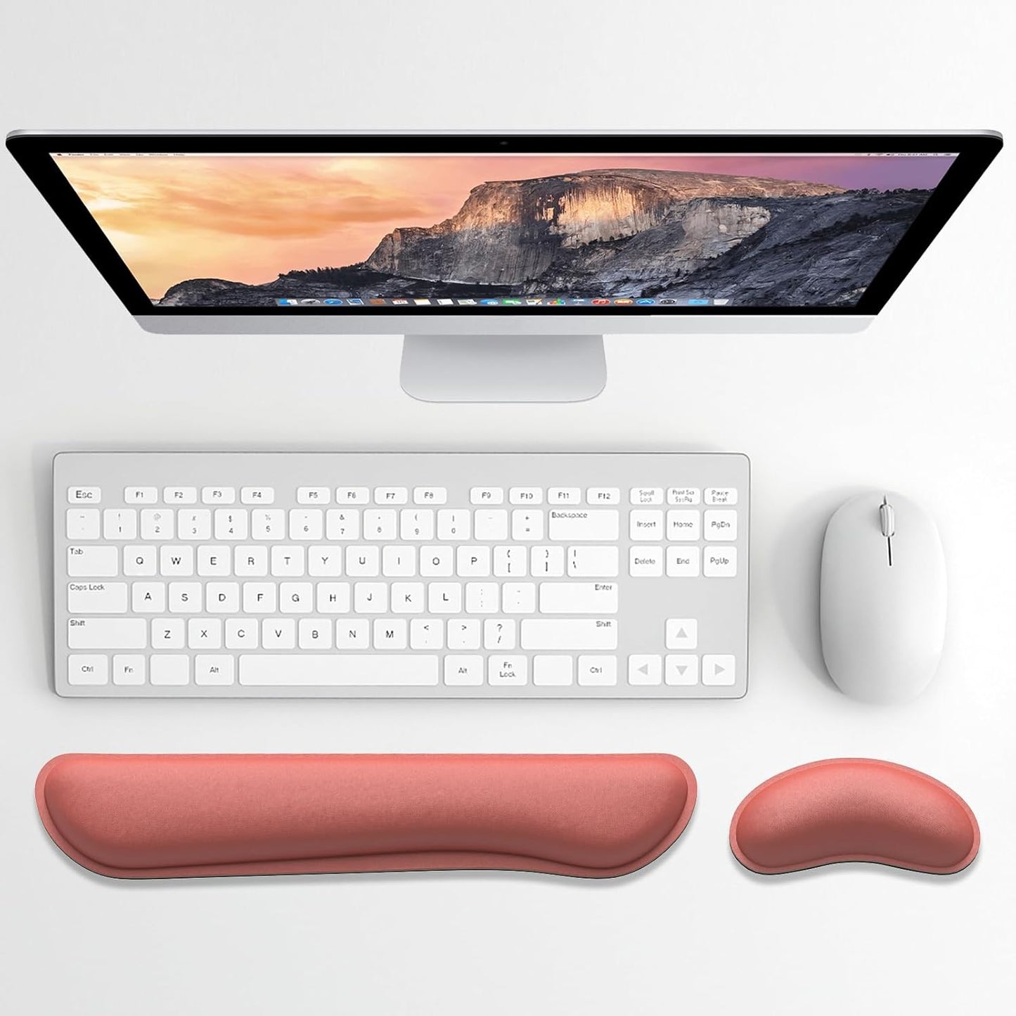 Dapesuom Enlarge Keyboard Wrist Rest, Memory Foam Keyboard Wrist Cushion for Computer Desk Mats Support, Pain Relief Ergonomic Mouse Pad Rests with Non-Slip Base for Gaming, Laptop, Radiant Orchid