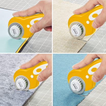 Headley Tools Rotary Cutter Set - 45mm Fabric Cutter, 5 Extra Rotary Blades, A3 Cutting Mat, Quilting Ruler and Sewing Clips, Craft Knife Set, Ideal for Crafting, Sewing, Patchworking, Purple