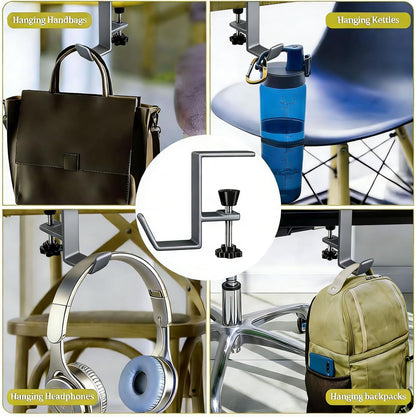 JAKO Headphone Stand - Aluminum Alloy Headphone Holder, Under Headset Stand for Desk Fit for PC Gaming Headset Hanger Hook Suitable for Office, Computer, Student Class Desk, Handmade Creator Table