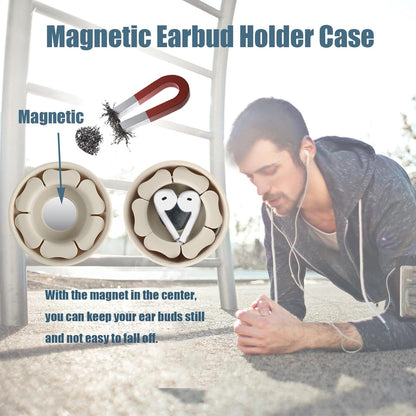 MAIRUI Wired Earbud Case 3 Pack Earphone Headphone Cord Organizer Earbuds Wrap Soft Silicone Magnetic Holder Storage Tangle Free Cable Winder(Red/Blue/Green)