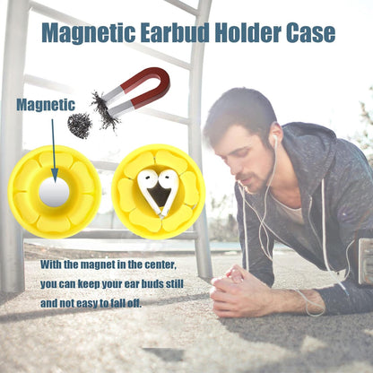 MAIRUI Wired Earbud Case 3 Pack Earphone Headphone Cord Organizer Earbuds Wrap Soft Silicone Magnetic Holder Storage Tangle Free Cable Winder(Red/Blue/Green)