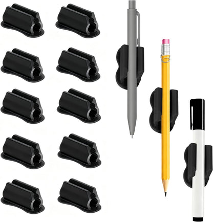 Adhesive Pencil Holder for Desk, Pen Holder for Desk, Sticky Marker and Stylus Holder, Desk Accessories for Office Classroom