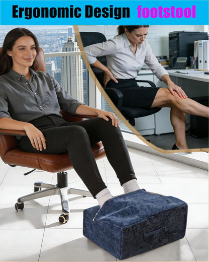 Foot Rest for Under Desk at Work,At Work Soft Ergonomic Footrest,Support Foot Pillow,Heel Chair,Leg Elevation Pillow,(Blue)