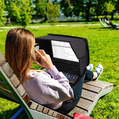 Laptop Sun Shade,Laptop Sun Shade for Working Outside,Foldable and Portable Screen Sun Glare Shield Sleeve,Outdoor Computer Cover,Privacy Protective Hood Sunshade Bag 12-14inch (Patent Pending)