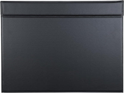 KINGFOM Ultra-Smooth PU Leather Desk Pad & Mat Office Desk Drawing & Writing Board A3/ A4 File Paper Clip Table Protector Mat on Top Large 24''x18'' (Black)