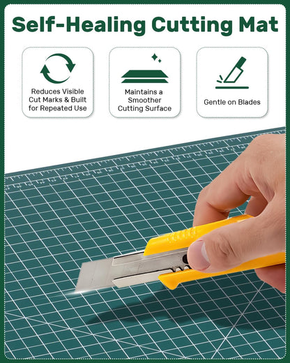 Self Healing Cutting Mat, 17" x 23", Double-Sided Rotary Cutting Mat for Sewing, Quilting, Scrapbooking & Craft, Large Craft Cutting Board for Hobby Use(A2)