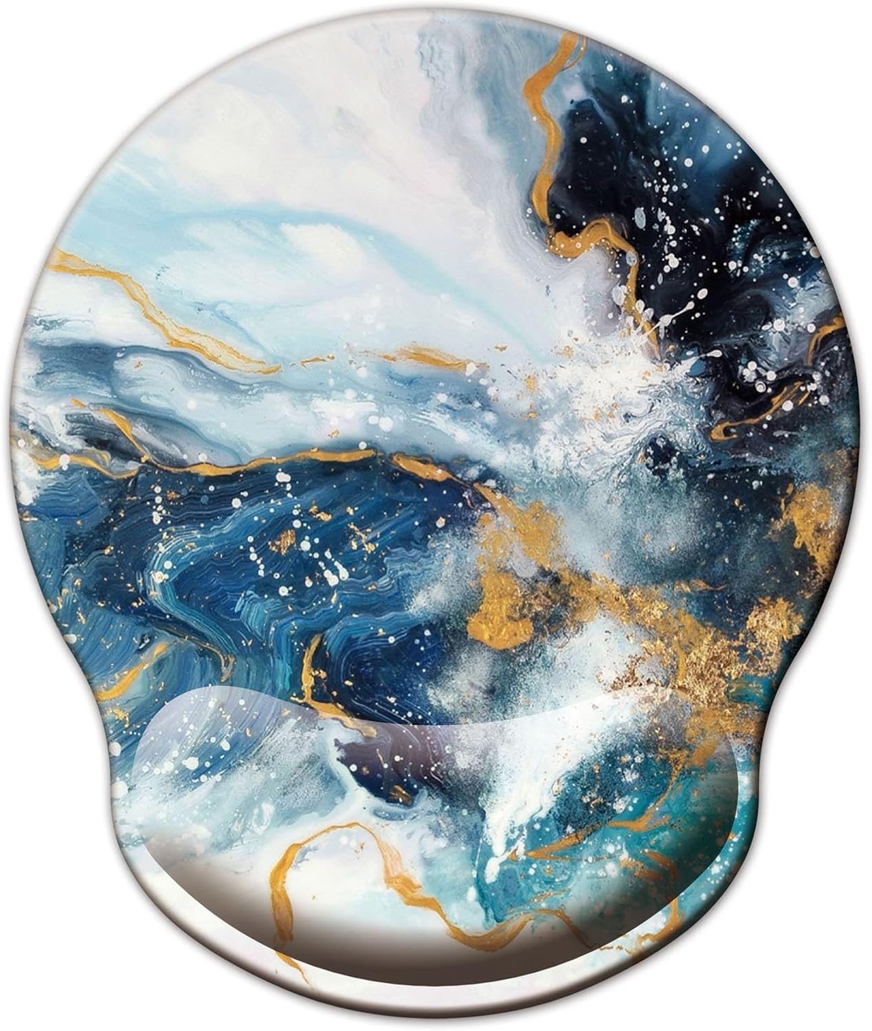Mouse Pad with Wrist Support, Ergonomic Mouse Pad with Memory Foam Wrist Rest Cushion, Non-Slip Rubber Base Gaming Mice Pad for Home Office Computer Laptop, Flowers Grass