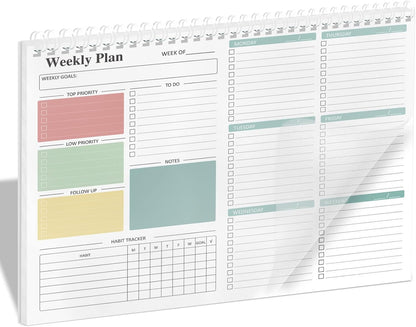 Ymumuda Weekly To Do List Notepad - Daily To Do List Undated 52 - Week Sheets, 8.5x11" Weekly Goal Notebook, Habit Tracker Journal, Excellent for Student School Work Personal Productivity Organizer