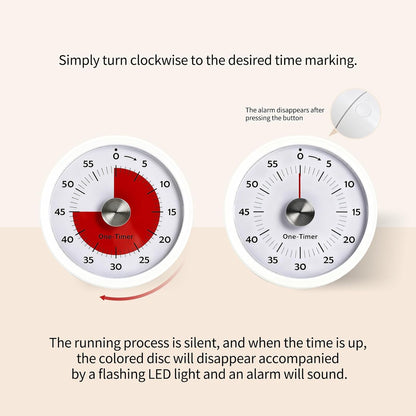 Kitchen Timers for Cooking, Magnetic Visual Timer for Kids Teachers Classroom School ADHD Autism Oven or Adult with Special Needs (White)