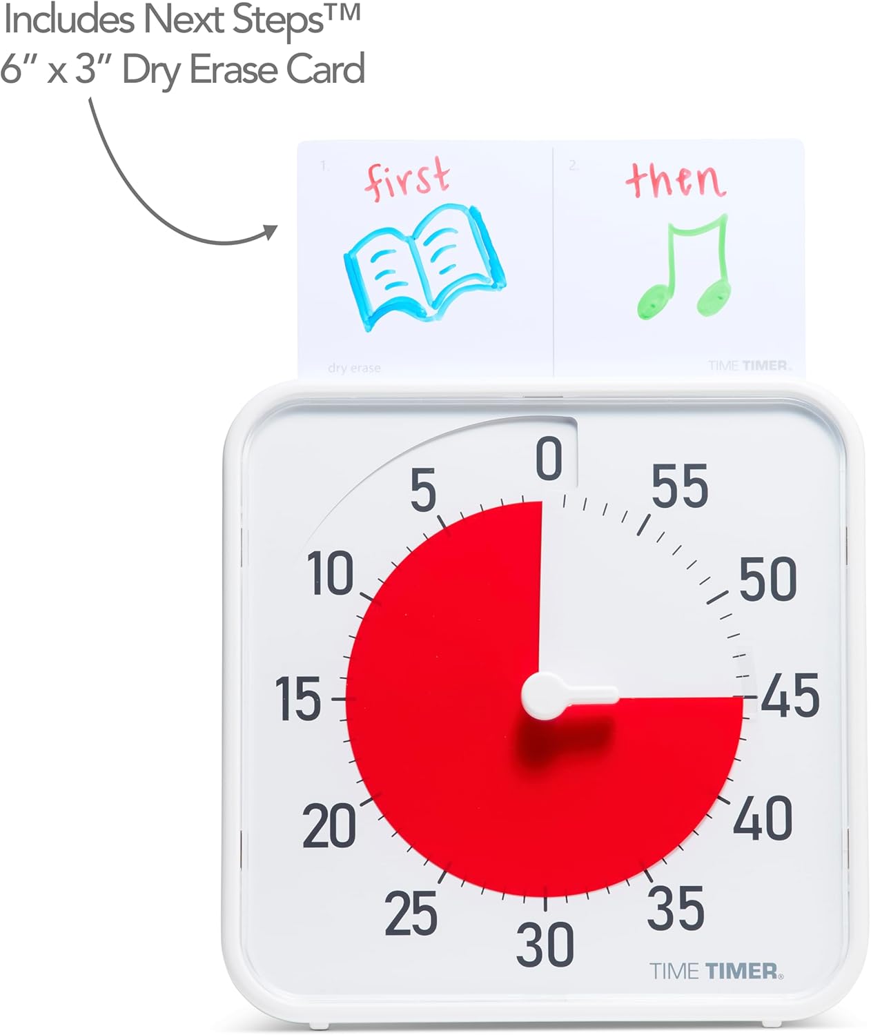 TIME TIMER 12 inch Visual Timer 60 Minute Kids Desk Countdown Clock with Dry Erase Activity Card, Also Magnetic for Classroom, Homeschooling Study Tool, Task Reminder, Home and Kitchen Timer