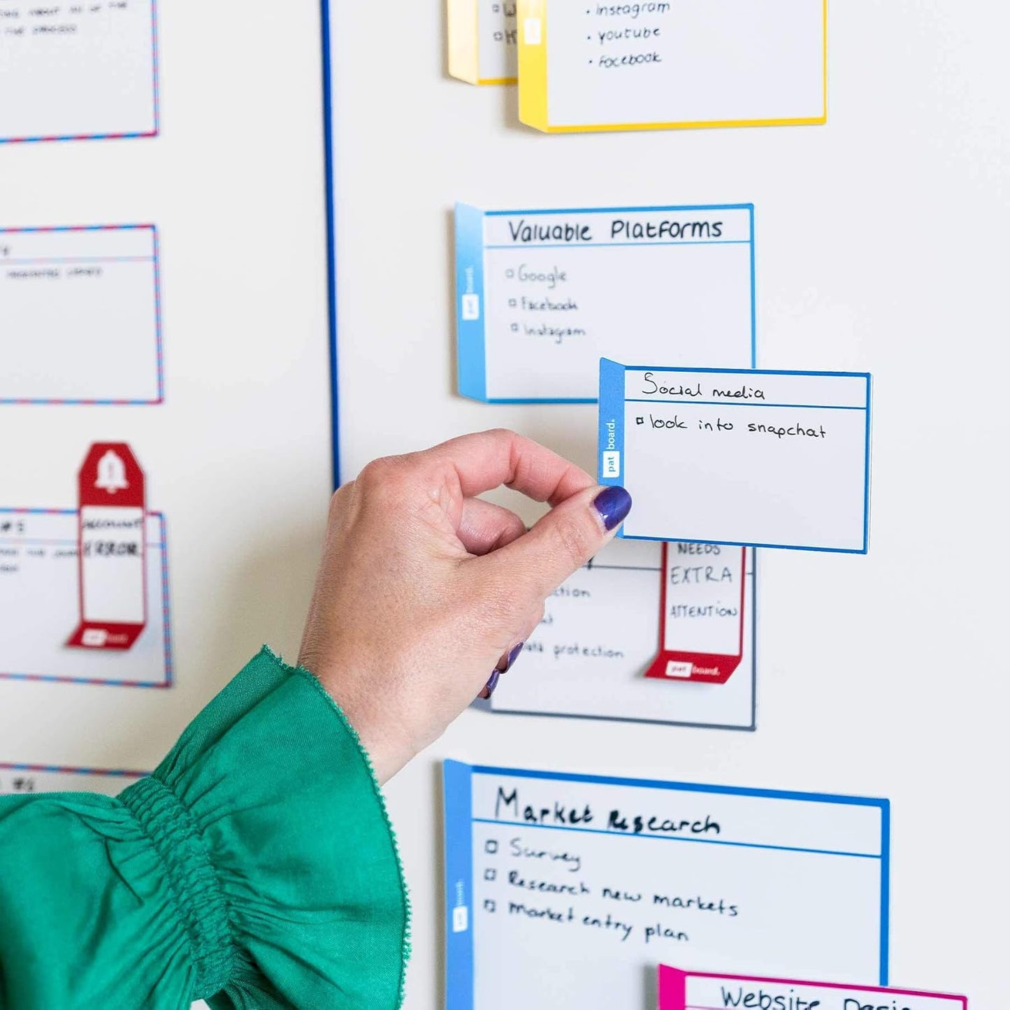 PATboard Scrum Board and Kanban Board - Magnetic Task Cards - S (Small) - Set of 16 - Orange