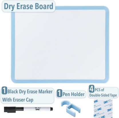 Mr. Pen- Dry Erase Board, 14” x 11” with a Black Dry Erase Marker, White Frame, Small Mini White Board for Students, Fridge, Wall, Locker, Includes Double Sided Tapes
