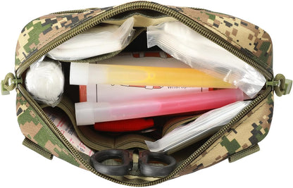 FRTKK Tactical Molle Admin Pouch Utility Laser Cut EDC Tool Pouch Bag Horizontal Modular Pouches Include US Flag Patch and Keychain