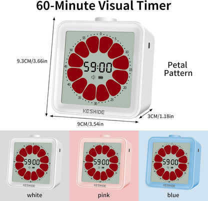 Visual Timer for Kids and Adults,LCD Digital 60-Minute Countdown Timer Silent Classroom Timer, Time Management Tool for Home, School, or Work