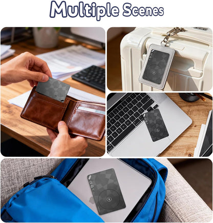 Wallet Tracker Card (iOS and Android) - 0.06in Slim Tracking Card, IP68 Waterproof Bluetooth Smart Card, Work with Apple Find My & Google Find Hub, Item Finder for Luggage, Passports, Purse, Backpack