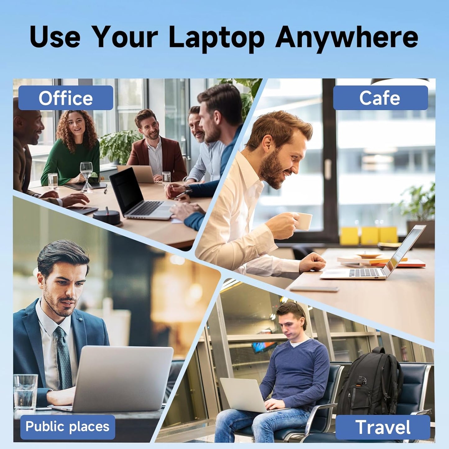 Laptop Privacy Screen 14 Inch 16:9 Aspect Ratio, Laptop Screen Privacy Shield Compatible With Lenovo Hp Dell Acer Asus Thinkpad Envy Xps, Removable Anti Glare Blue Light Computer Filter Protector