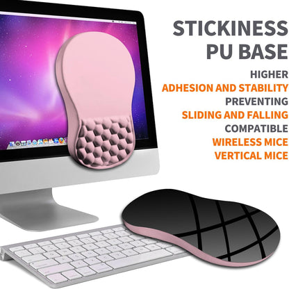 Ergonomic Joint Wrist Support Mouse Pad with Memory Foam Cushion Massage Bump, Carpal Tunnel Pain Relief Mousepad Slope Design for Wrist Rest, 11.8x7.9 in, Black