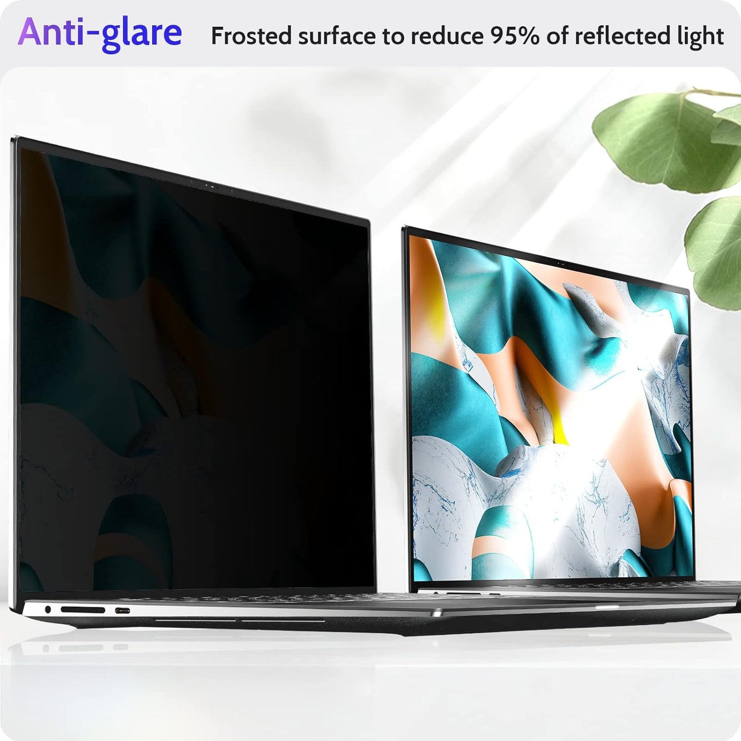 Peslv 15.6 Inch Laptop Privacy Screen Compatible With Lenovo Hp Dell Acer Asus Thinkpad Envy Xps, 16:9 Aspect Removable Anti Glare Blue Light Filter Protector, 15 In Computer Monitor Security Shield