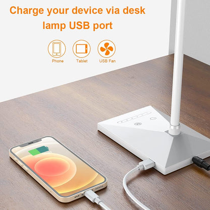 Vansuny Clip on Light LED Desk Lamp with Eye-Caring LED Light and Metal Clip, 6 Level Brightness 3 Color Modes, Power by USB Port 5W Adjustable Neck Reading Lamp for Home and Office (5W, Black)