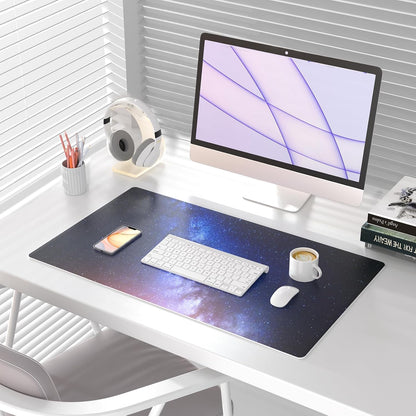 QIYI Large Mouse Pad, Cute Pink Desk Mat for Desktop, Women Girls PU Leather Desk Pad Waterproof Gaming Mousepad, Rose Gold Marble Computer Protector Writing Pad for School Office Home 31.5" x 15.7"