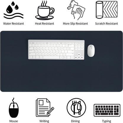 Bloss Leather Desk Pad and Keyboard Wrist Rest, Large Mouse Pad + Keyboard Pad+Mouse Wrist Support, Non-Slip Desk Mat Protector for Office, Home(31.5×15.7 Inches,Beige) - Colors A