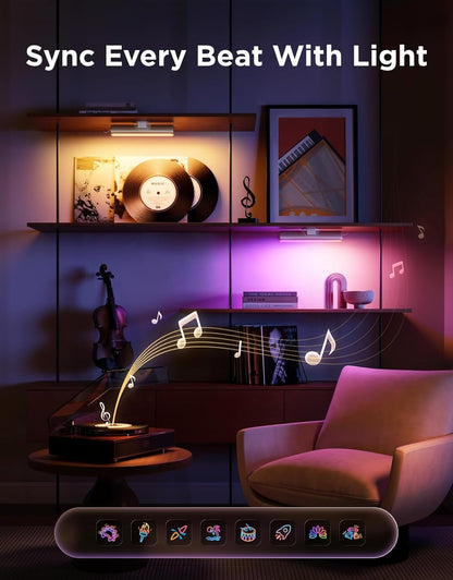 Govee Smart LED Light Bars, Work with Alexa and Google Assistant, RGBICWW WiFi TV Backlights with Scene and Music Modes for Gaming, PC, Living Room Decoration, Black