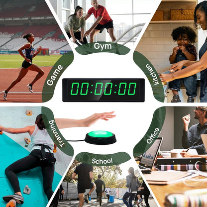 YZ Gym Timer Clock for Home Gym, Fitness Timer with Stopwatch Button, Large Digital Stopwatch Countdown Clock, 12/24H Digital Wall Clock, with Stand