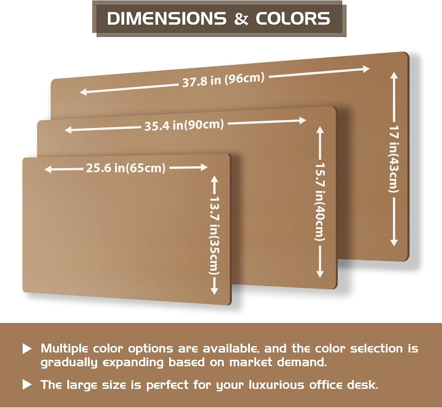 Aothia Dual-Sided Desk Pad - 25.6x13.7 inches Leather Desk Mat, Natural Cork Desk Pad Protector, Large Mouse Pad for Desk, Waterproof Desk Blotter Pad, Desk Writing Pad for Office Work/Home, Black