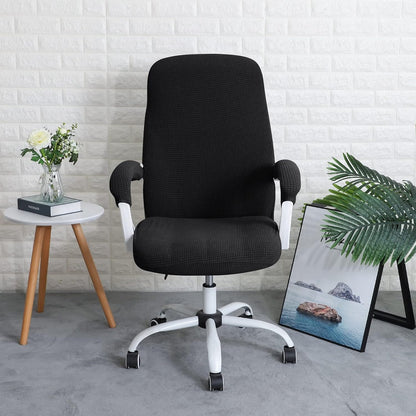 FORCHEER Office Chair Armrest Covers 12-15 Inch Velvet Elastic Black Arm Rest Covers for Desk Computer Chairs Washable