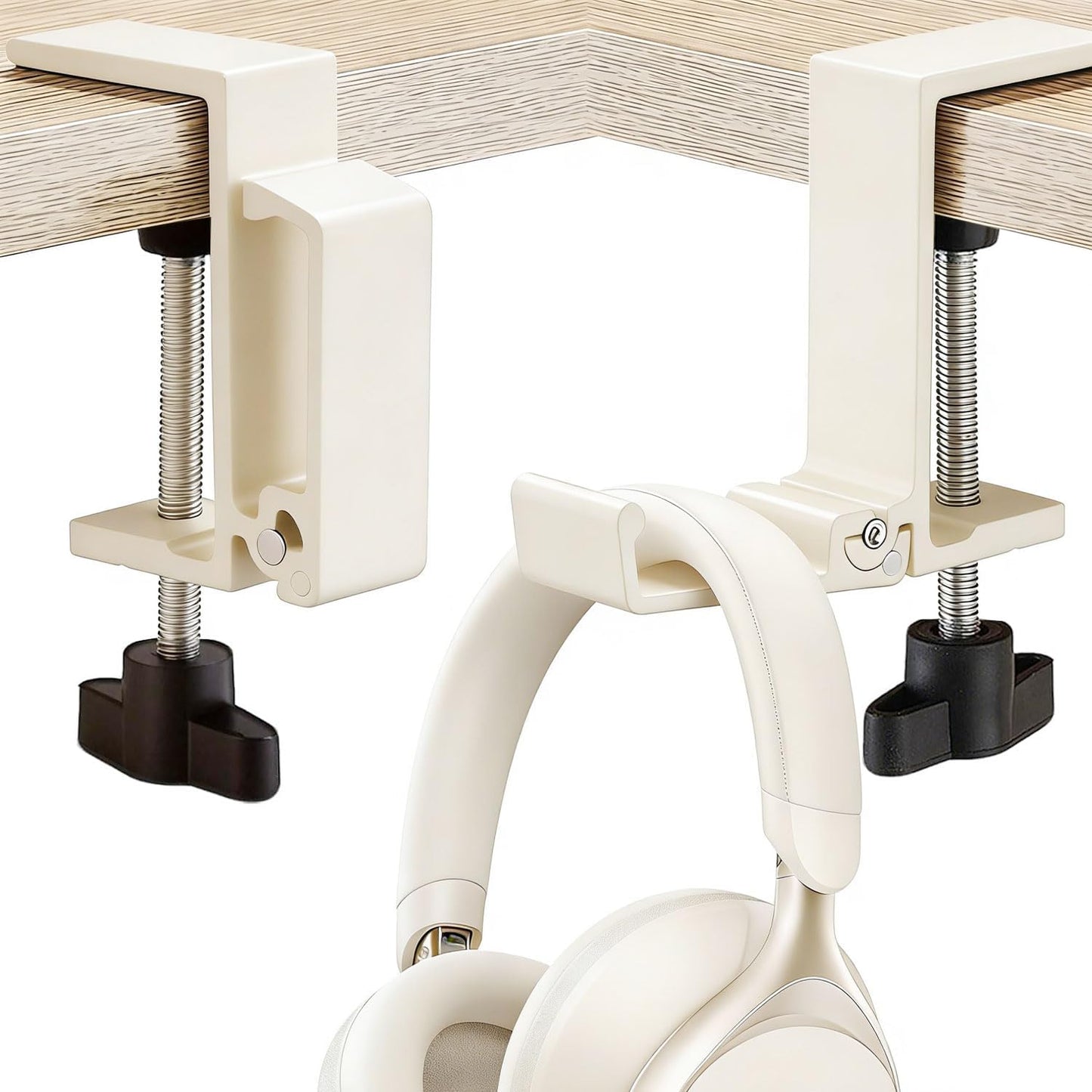 JAKO Headphone Stand for Desk, Aluminum Alloy Foldable Headphone Holder - Headset Stand Hook Mount, PC Gaming Headset Holder Under Desk Clamp for Office, Computer, Student Class Table, Handmade Table