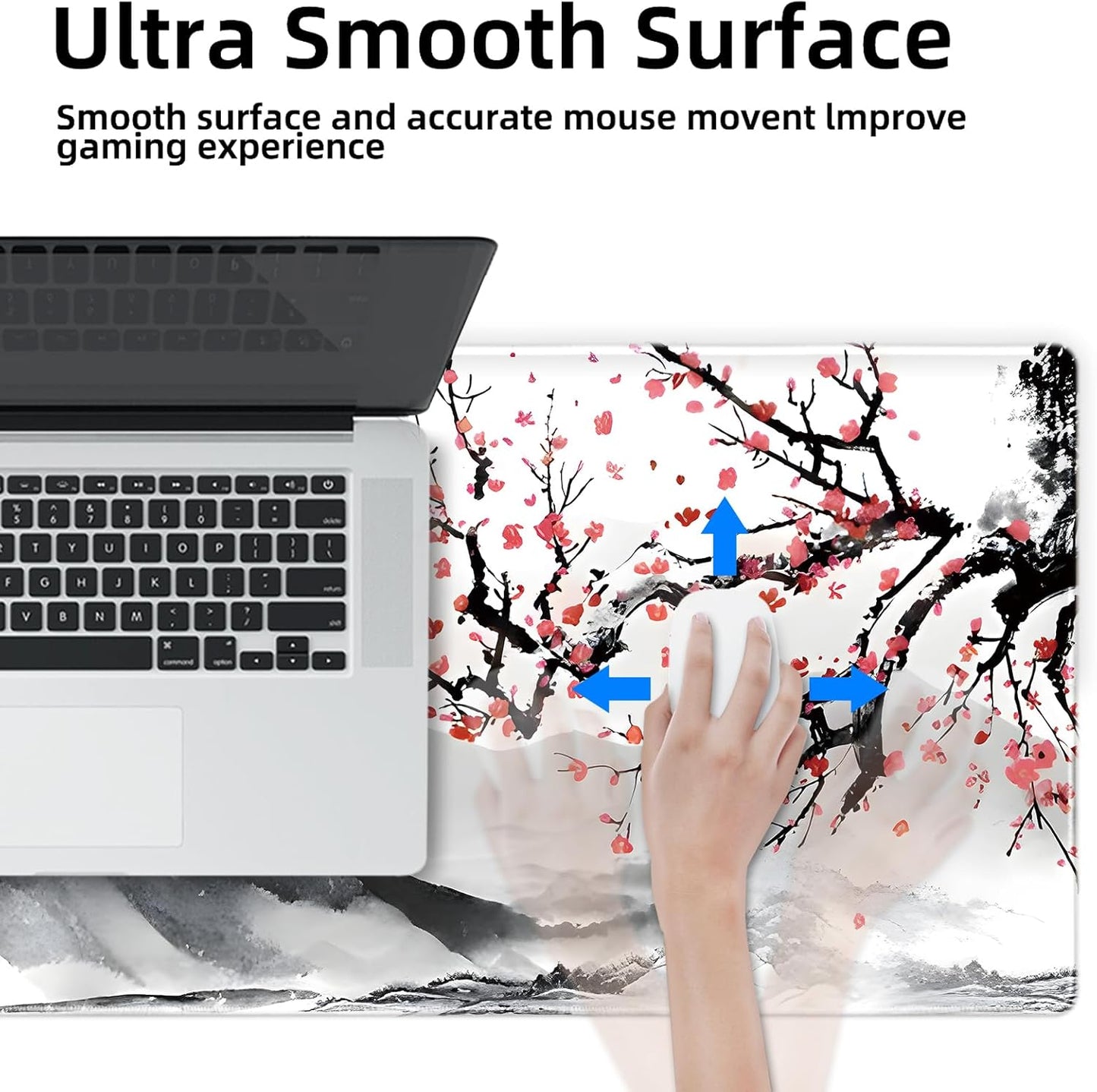 Galdas Mouse Pad For Gaming,Forest Background Pattern XXL XL Large Mouse Mat Long Extended MousePad Desk Mat Non-Slip Rubber Mice Pads Stitched Edges Thin (31.5 x 11.8 x 0.12 Inches) Tree