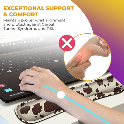 Mouse Pad with Wrist Support, Ergonomic Gel Mouse Pad Beautiful Flowers,Pink Hyacinths on Wood Panel，Non-Slip Durable, Memory Foam Keyboard Wrist Rest, Suitable for Office Typing Games